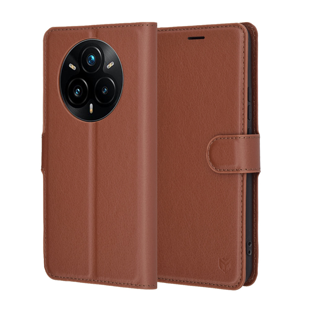 Funda para Realme 14 Pro+, Techsuit, Leather Folio, Marrón
