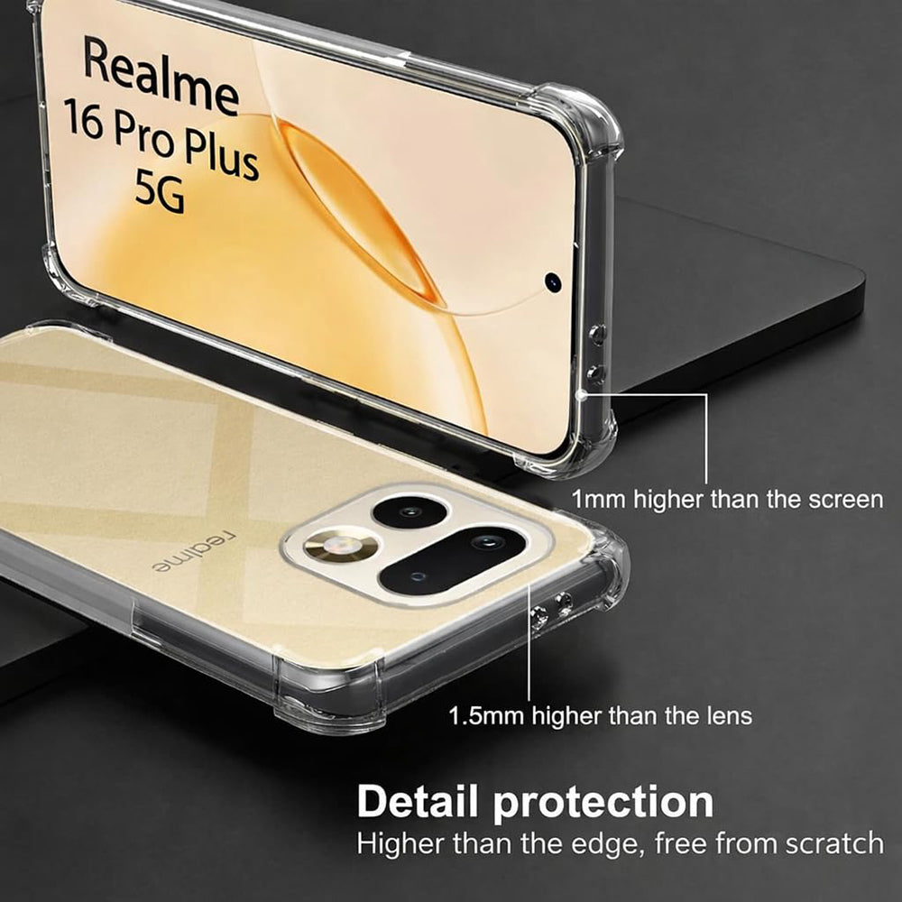 Funda para Realme 16 Pro+, Techsuit, Shockproof Clear, Transparente