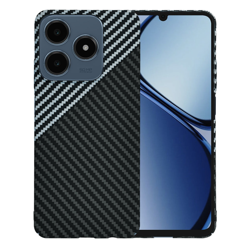 Funda para Realme C63 / C61, Techsuit, Carbonite FiberShell, Negra Gris
