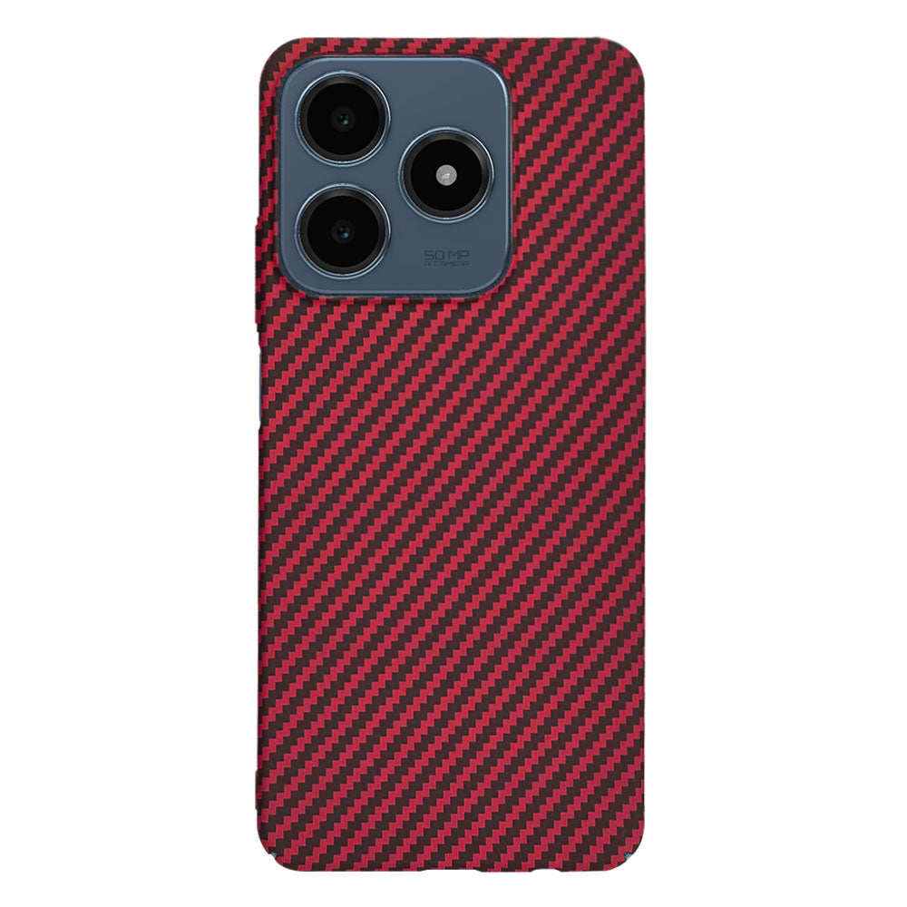 Funda para Realme C63 / C61, Techsuit, Carbonite FiberShell, Roja