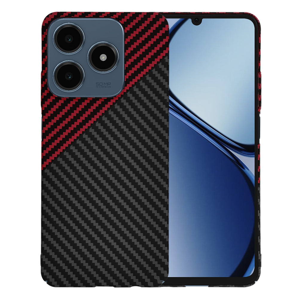Funda para Realme C63 / C61, Techsuit, Carbonite FiberShell, Negra Roja