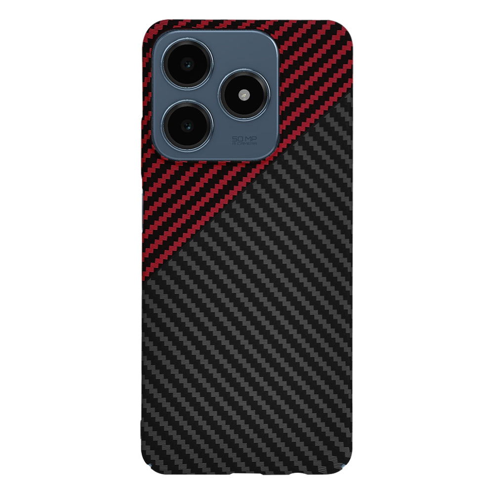 Funda para Realme C63 / C61, Techsuit, Carbonite FiberShell, Negra Roja