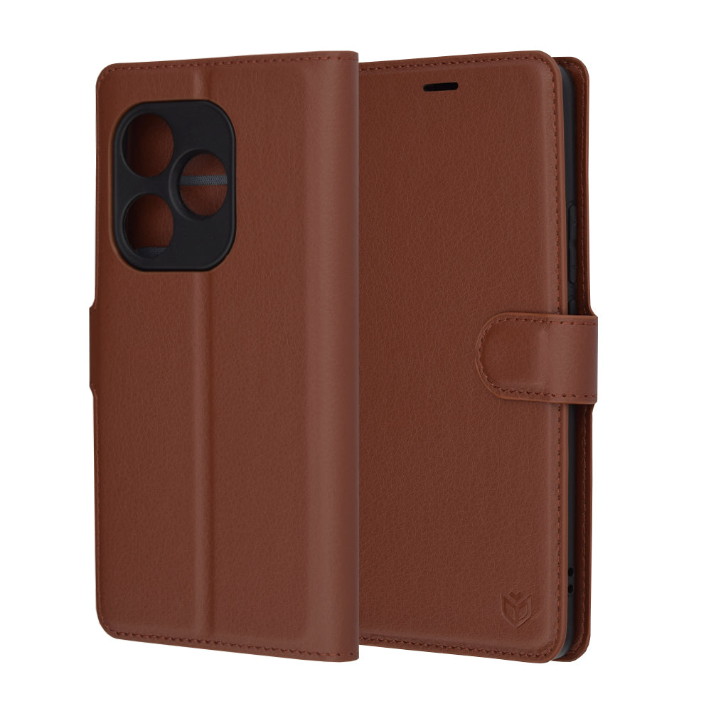 Funda para Realme GT 6T / GT 6, Techsuit, Leather Folio, Marrón