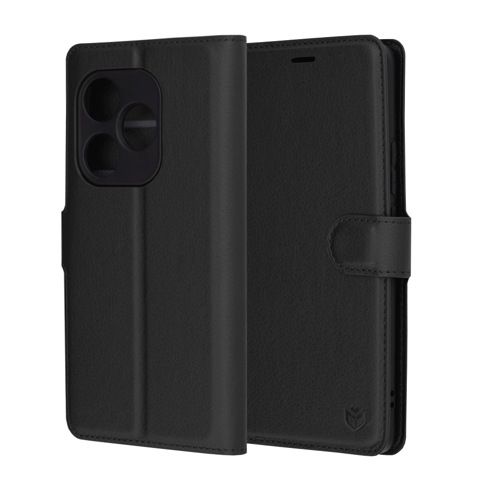 Funda para Realme GT 6T / GT 6, Techsuit, Folio de cuero, Negra
