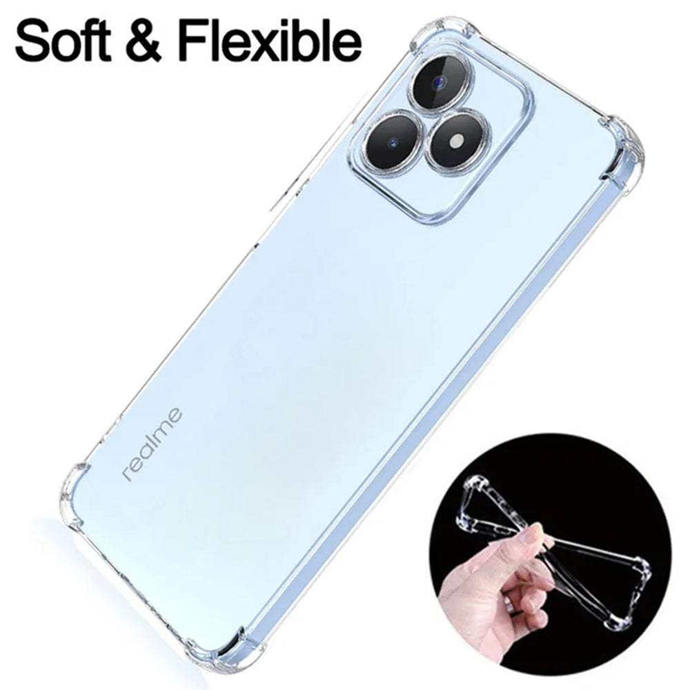 Funda para Realme Note 50 / C51, Techsuit, Antichoque Transparente, Transparente