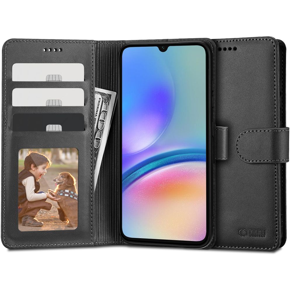 Funda para Samsung Galaxy A15 5G A156 / A155, Tech-Protect, Cartera, Negro