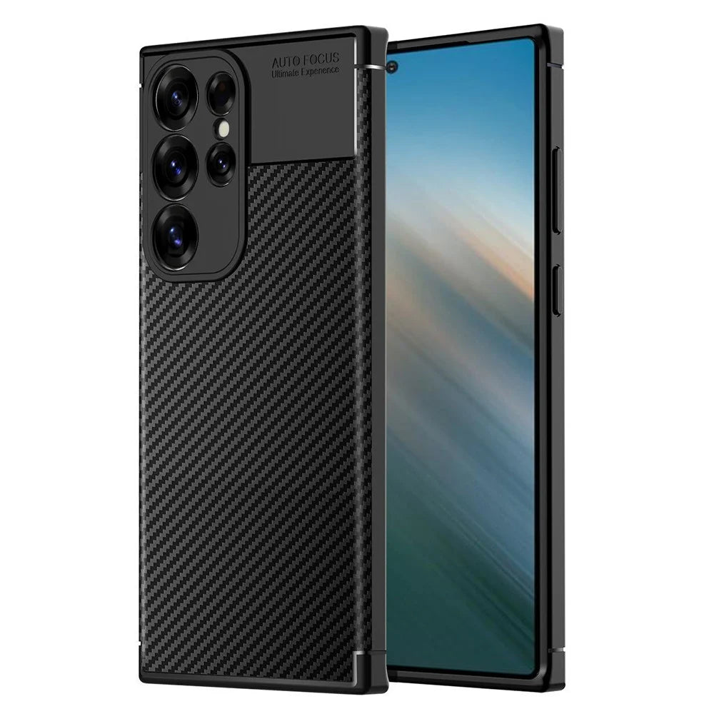 Funda para Samsung Galaxy S25 Ultra S938, Techsuit, Fibra de Carbon, Negra