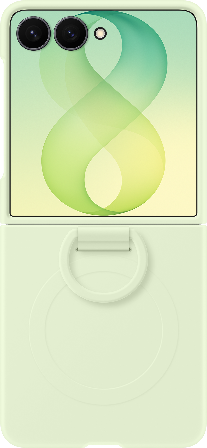 Funda para Samsung Galaxy Z Flip8 F776, Anillo de Silicona con Imán, Verde EF-EF776CGEGWW