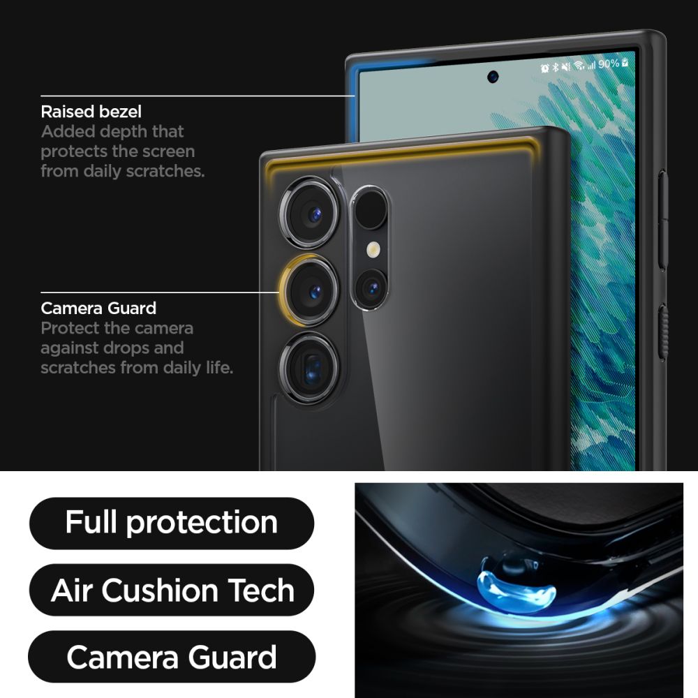 Funda para Samsung Galaxy S24 Ultra S928, Spigen, Ultra Hybrid, Negra Mate ACS07295