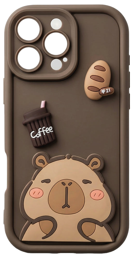 Funda para Samsung Galaxy S25 Ultra S938, OEM, Ultra Trendy 3D Capybara, Marrón