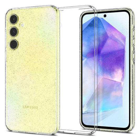 Funda para Samsung Galaxy A55 5G A556, Spigen, Liquid Crystal Glitter, Transparente ACS07538