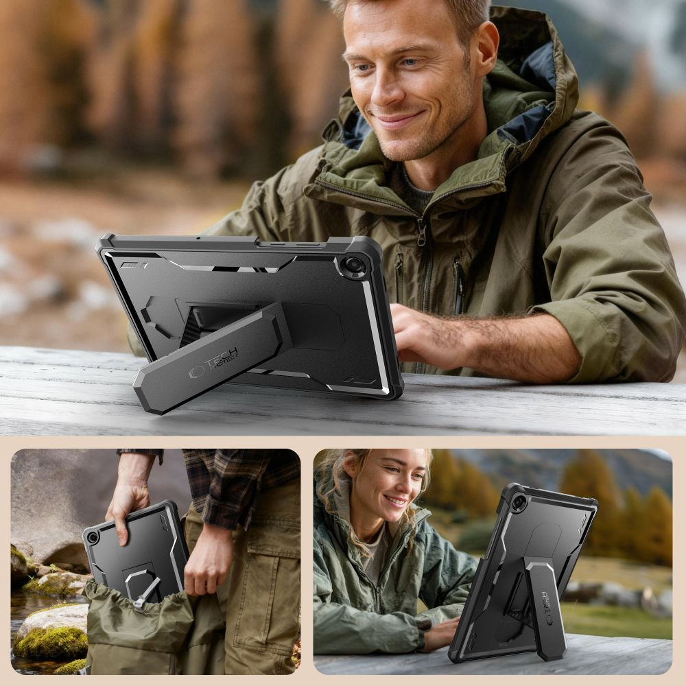 Funda para Samsung Galaxy Tab A11+ / Tab A9+, Tech-Protect, Kevlar Pro, Negra