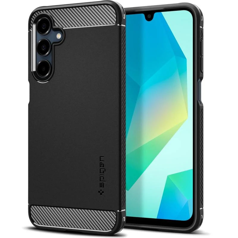 Funda para Samsung Galaxy A16 5G A166 / A16 4G A165, Spigen, Rugged Armour, Negro ACS08891
