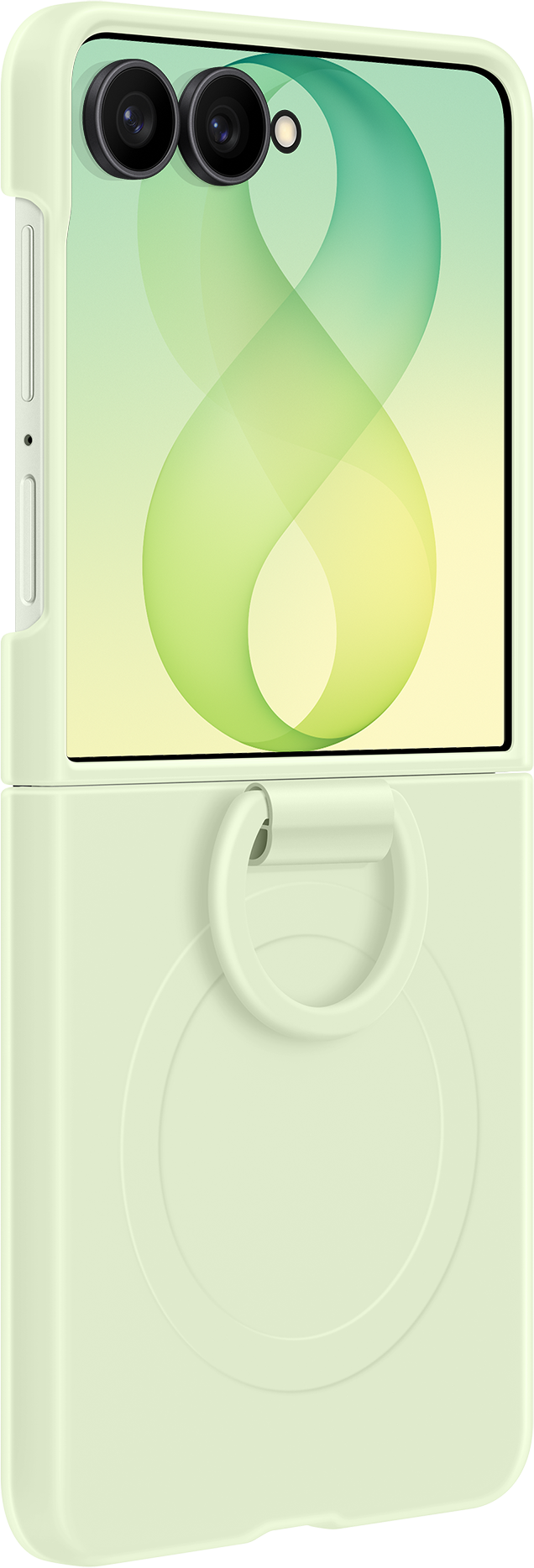 Funda para Samsung Galaxy Z Flip8 F776, Anillo de Silicona con Imán, Verde EF-EF776CGEGWW