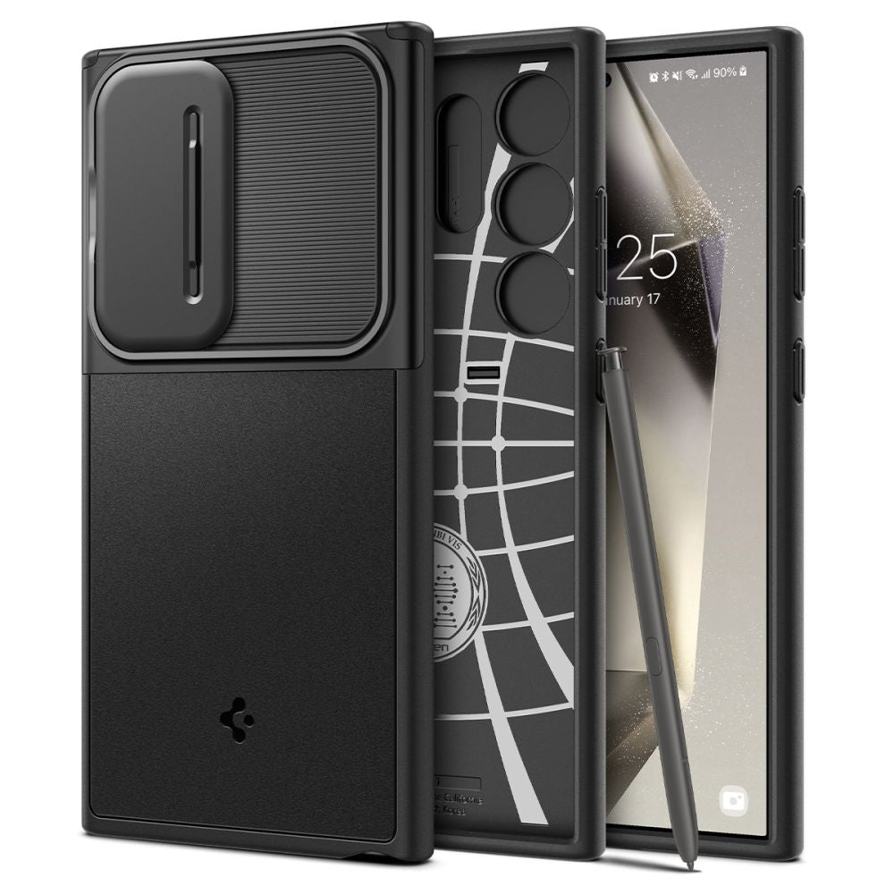 Funda para Samsung Galaxy S24 Ultra S928, Spigen, OPTIK ARMOR, Negra ACS07313