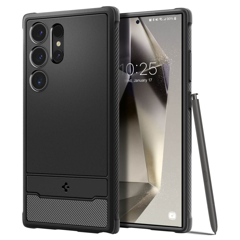 Funda para Samsung Galaxy S24 Ultra S928, Spigen, Rugged Armour, Negro ACS07286