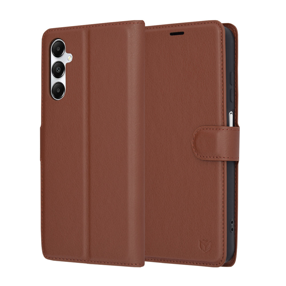 Funda para Samsung Galaxy A05s A057, Techsuit, Leather Folio, Marrón