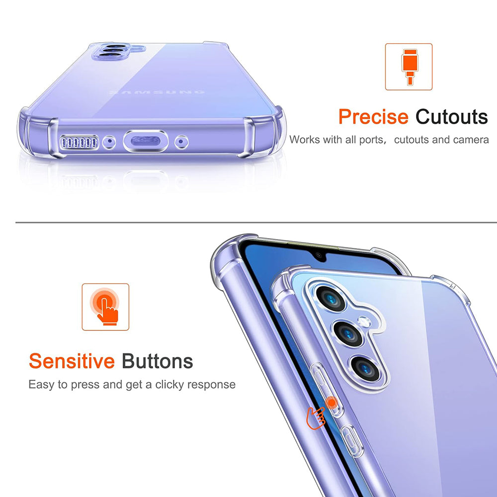 Funda para Samsung Galaxy A05s A057, Techsuit, Antigolpes Transparente, Transparente
