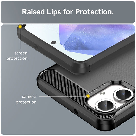 Funda para Samsung Galaxy A06 A065, Techsuit, Carbono, Negra