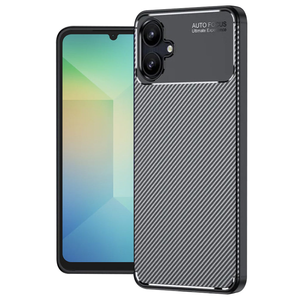 Funda para Samsung Galaxy A06 A065, Techsuit, Fibra de Carbon, Negra