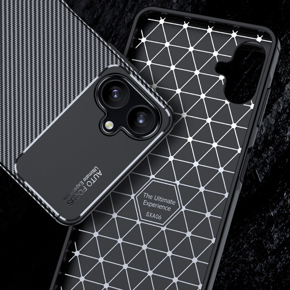 Funda para Samsung Galaxy A06 A065, Techsuit, Fibra de Carbon, Negra