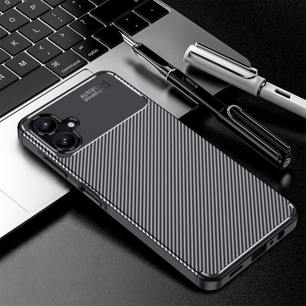 Funda para Samsung Galaxy A06 A065, Techsuit, Fibra de Carbon, Negra