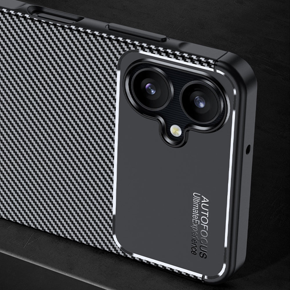 Funda para Samsung Galaxy A06 A065, Techsuit, Fibra de Carbon, Negra
