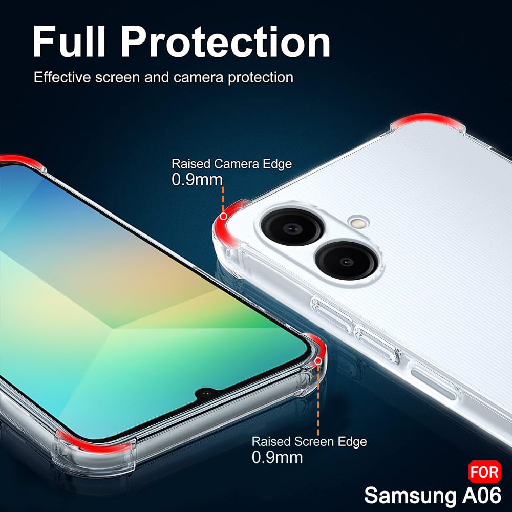 Funda para Samsung Galaxy A06 A065, Techsuit, Antigolpes Transparente, Transparente