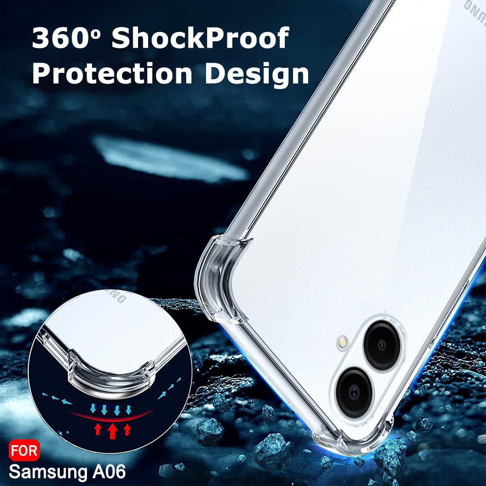 Funda para Samsung Galaxy A06 A065, Techsuit, Antigolpes Transparente, Transparente