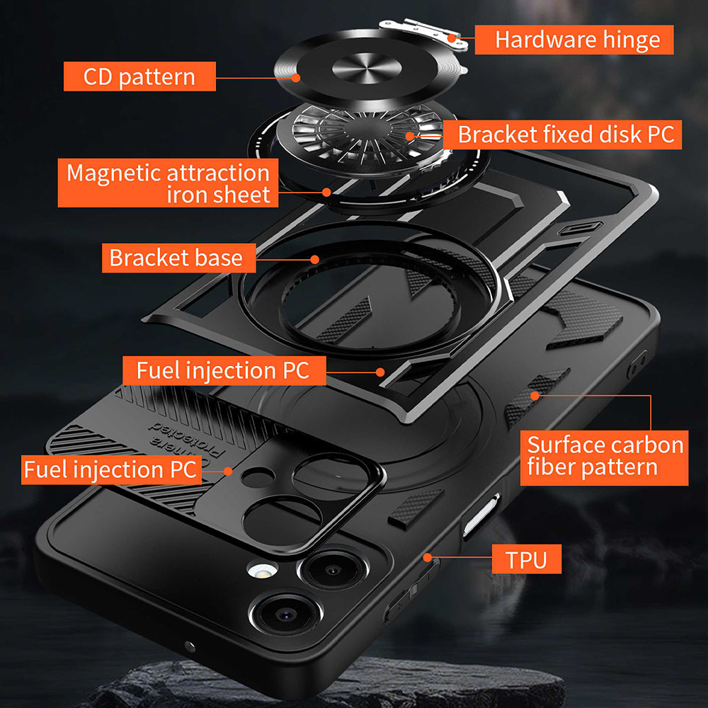 Funda para Samsung Galaxy A07 4G A075, Techsuit, RuggedCam, Negra