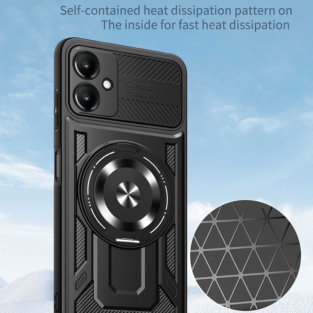 Funda para Samsung Galaxy A07 4G A075, Techsuit, RuggedCam, Negra