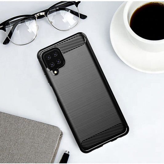Funda para Samsung Galaxy A12 Nacho A127 / A12 A125, Techsuit, Carbono, Negra