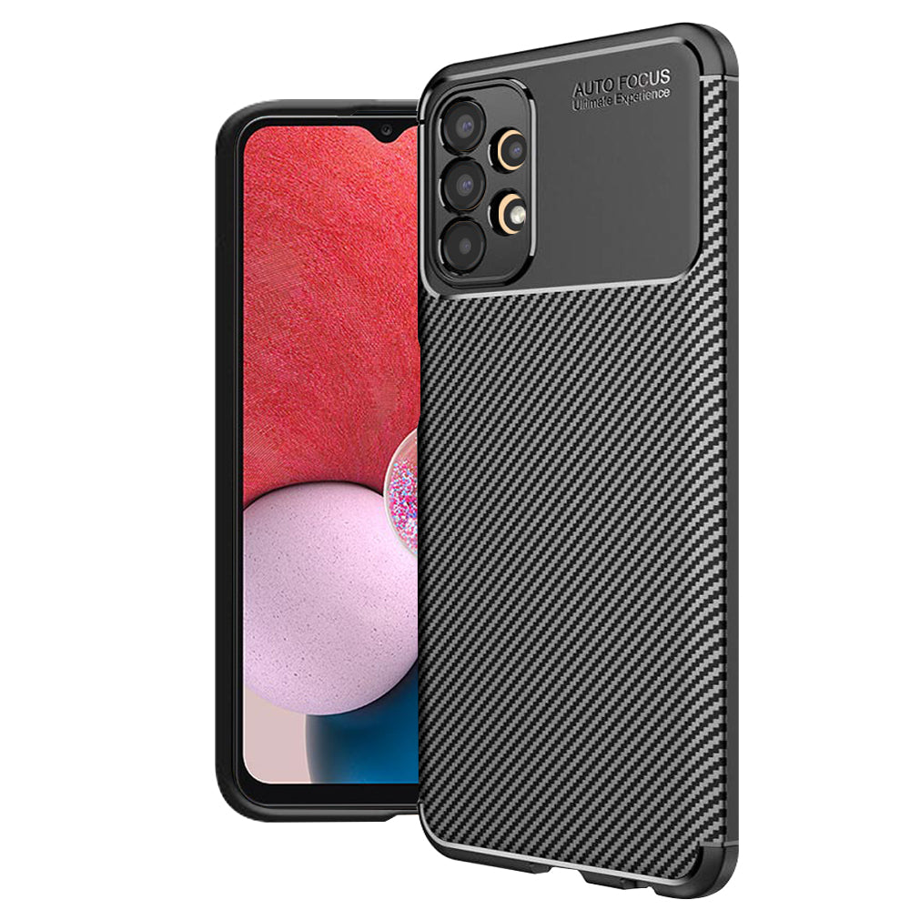 Funda para Samsung Galaxy A13 A135, Techsuit, Fibra de Carbon, Negra