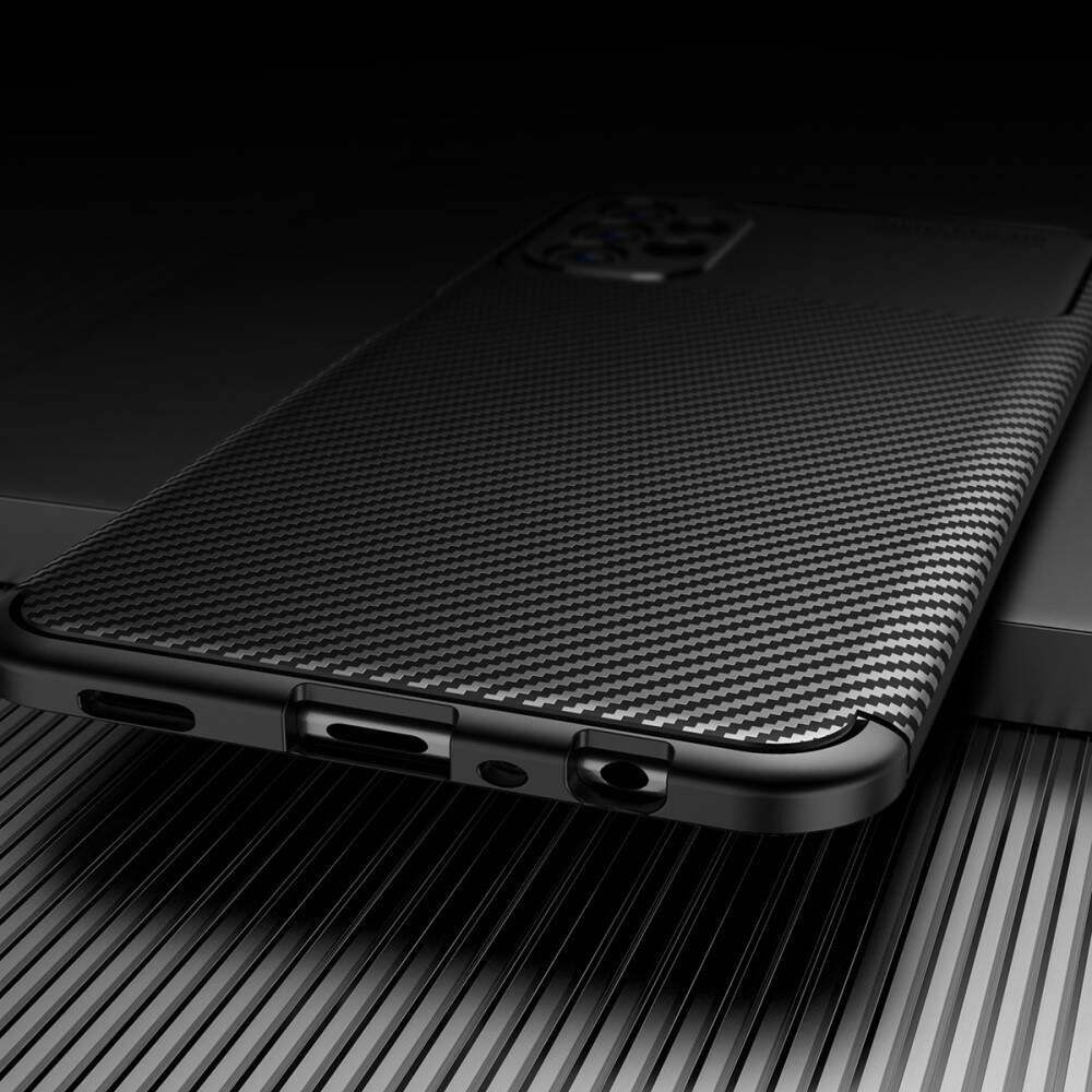 Funda para Samsung Galaxy A13 A135, Techsuit, Fibra de Carbon, Negra