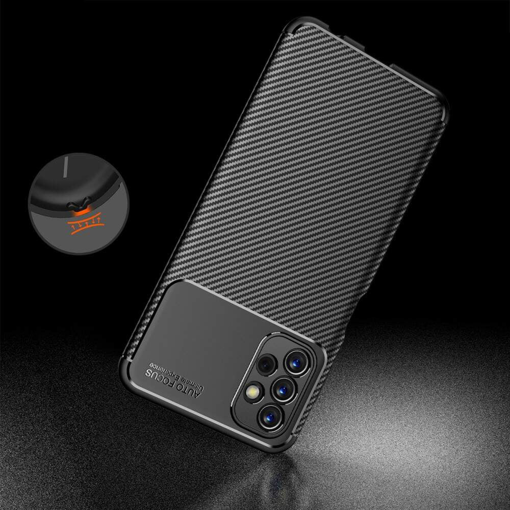 Funda para Samsung Galaxy A13 A135, Techsuit, Fibra de Carbon, Negra