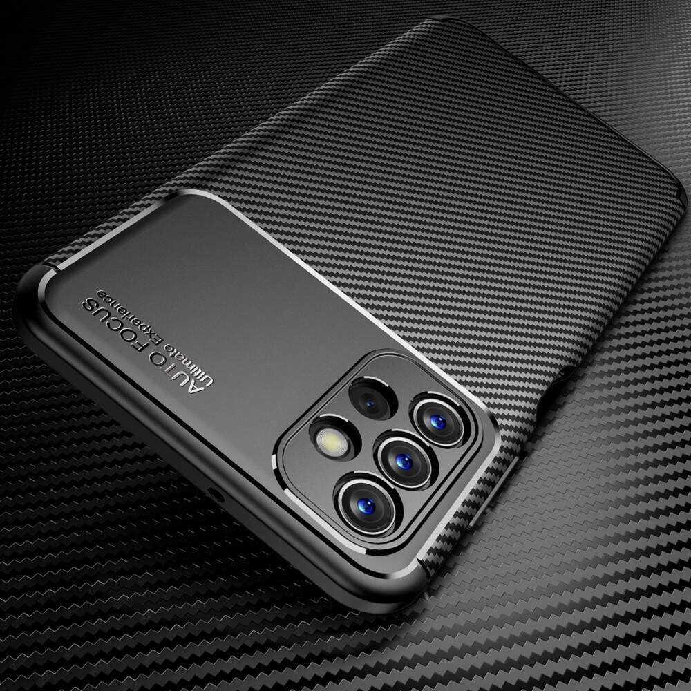 Funda para Samsung Galaxy A13 A135, Techsuit, Fibra de Carbon, Negra
