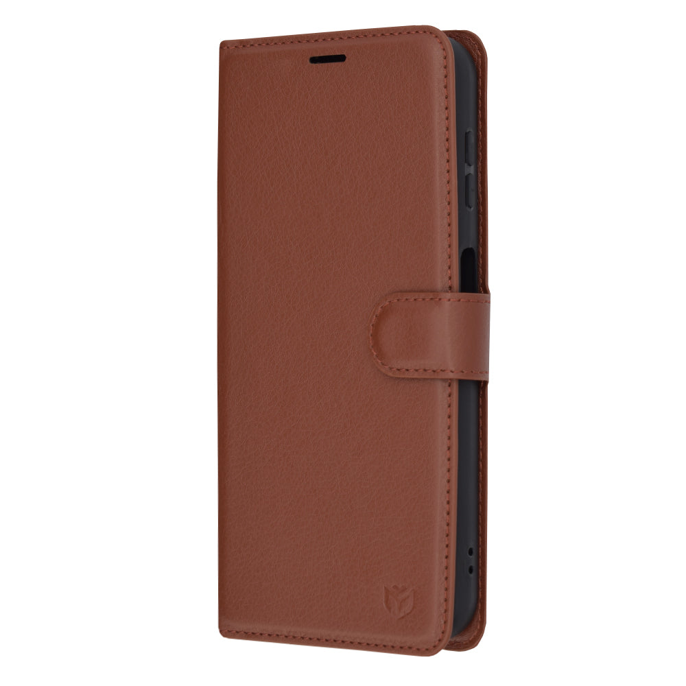 Funda para Samsung Galaxy A14 A145 / A14 5G A146, Techsuit, Folio de cuero, Marrón