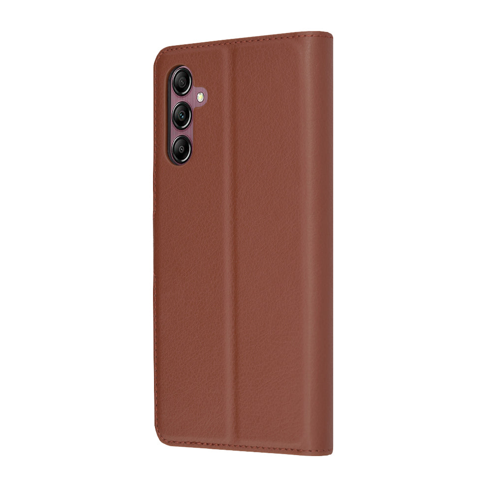 Funda para Samsung Galaxy A14 A145 / A14 5G A146, Techsuit, Folio de cuero, Marrón
