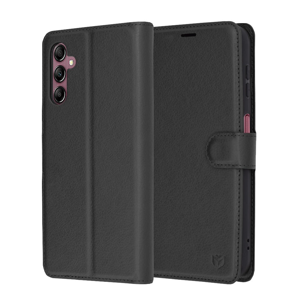 Funda para Samsung Galaxy A14 A145 / A14 5G A146, Techsuit, Leather Folio, Negra