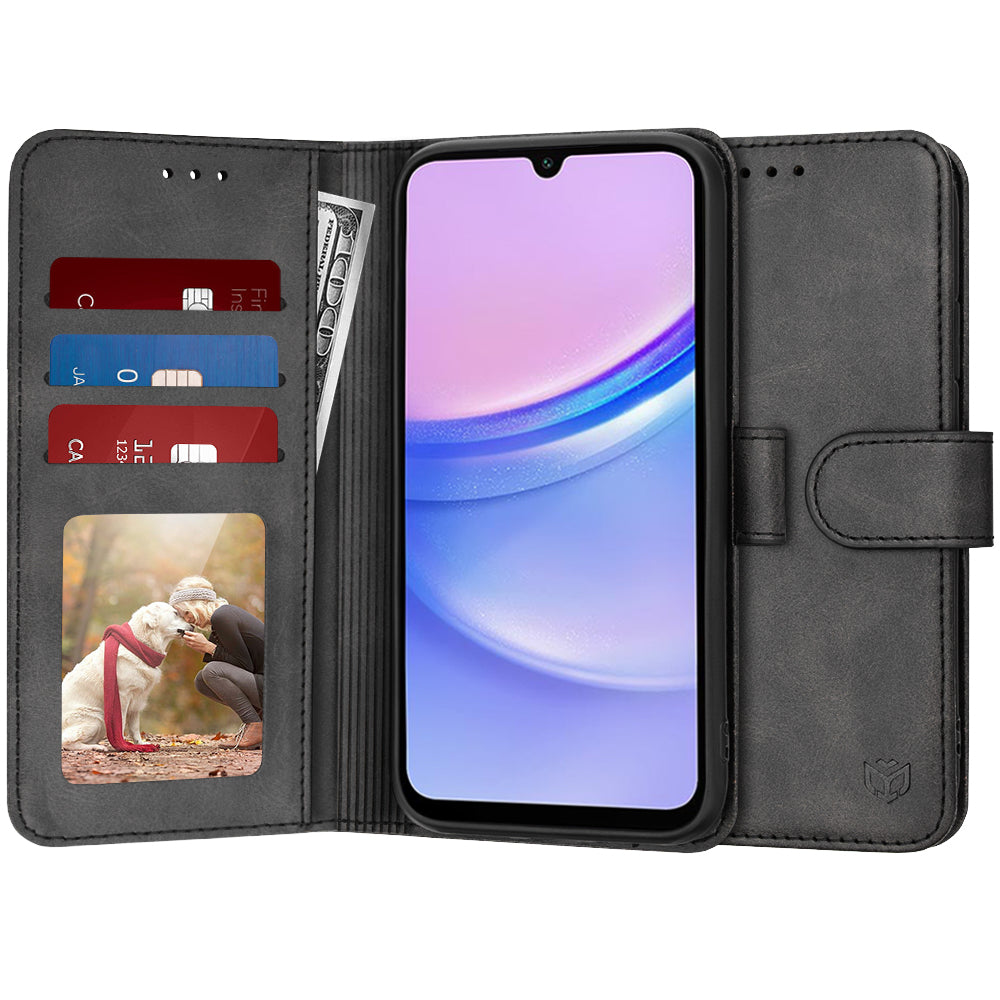 Funda para Samsung Galaxy A15 5G A156 / A15 A155, Techsuit, Diary Book, Negra