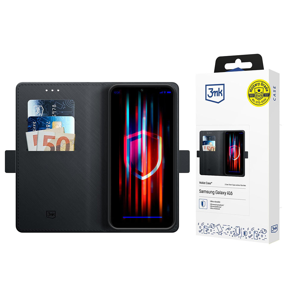 Funda para Samsung Galaxy A16 5G A166 / A16 4G A165, 3MK, Cartera, Negra