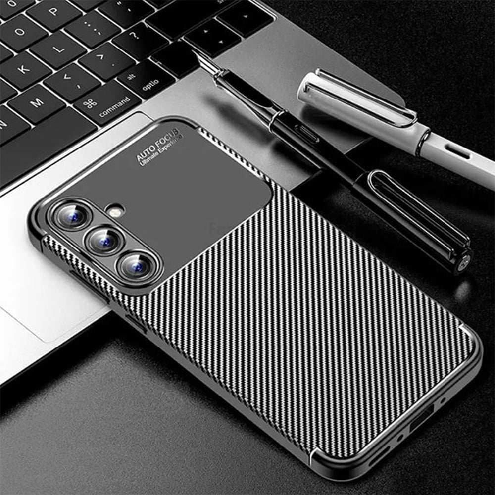 Funda para Samsung Galaxy A16 5G A166 / A16 4G A165, Techsuit, Fibra de Carbon, Negra