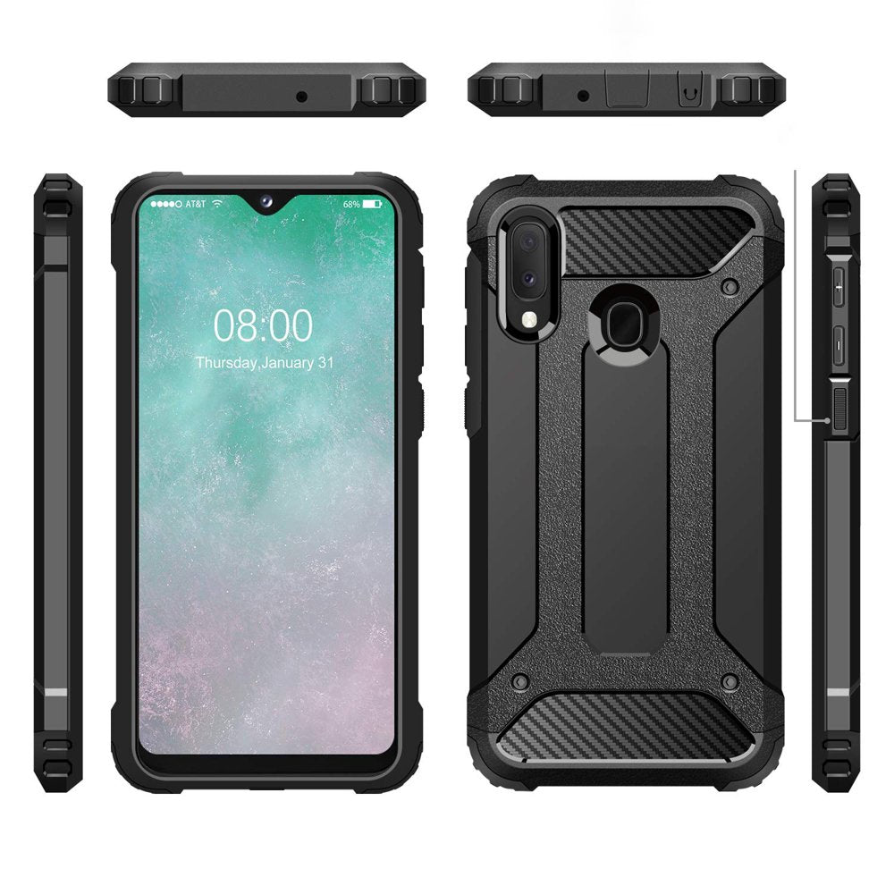 Funda para Samsung Galaxy A20e A202, Techsuit, Hybrid Armor, Negra