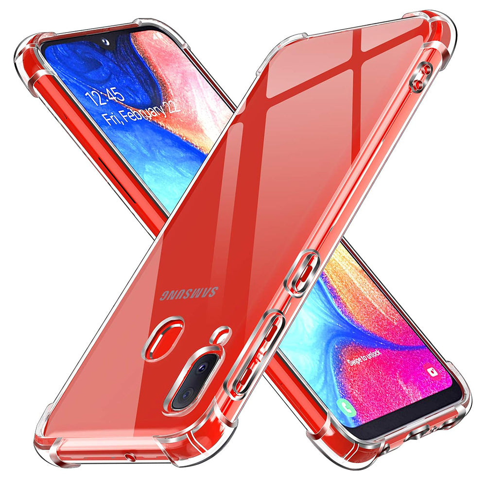 Funda para Samsung Galaxy A20e A202, Techsuit, Antigolpes Transparente, Transparente