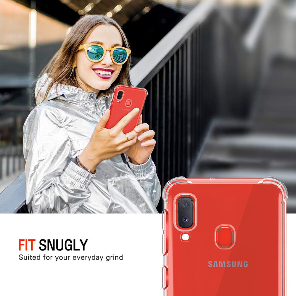 Funda para Samsung Galaxy A20e A202, Techsuit, Antigolpes Transparente, Transparente