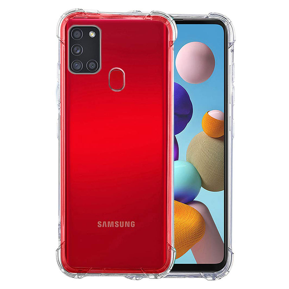Funda para Samsung Galaxy A21s A217, Techsuit, Antigolpes Transparente, Transparente