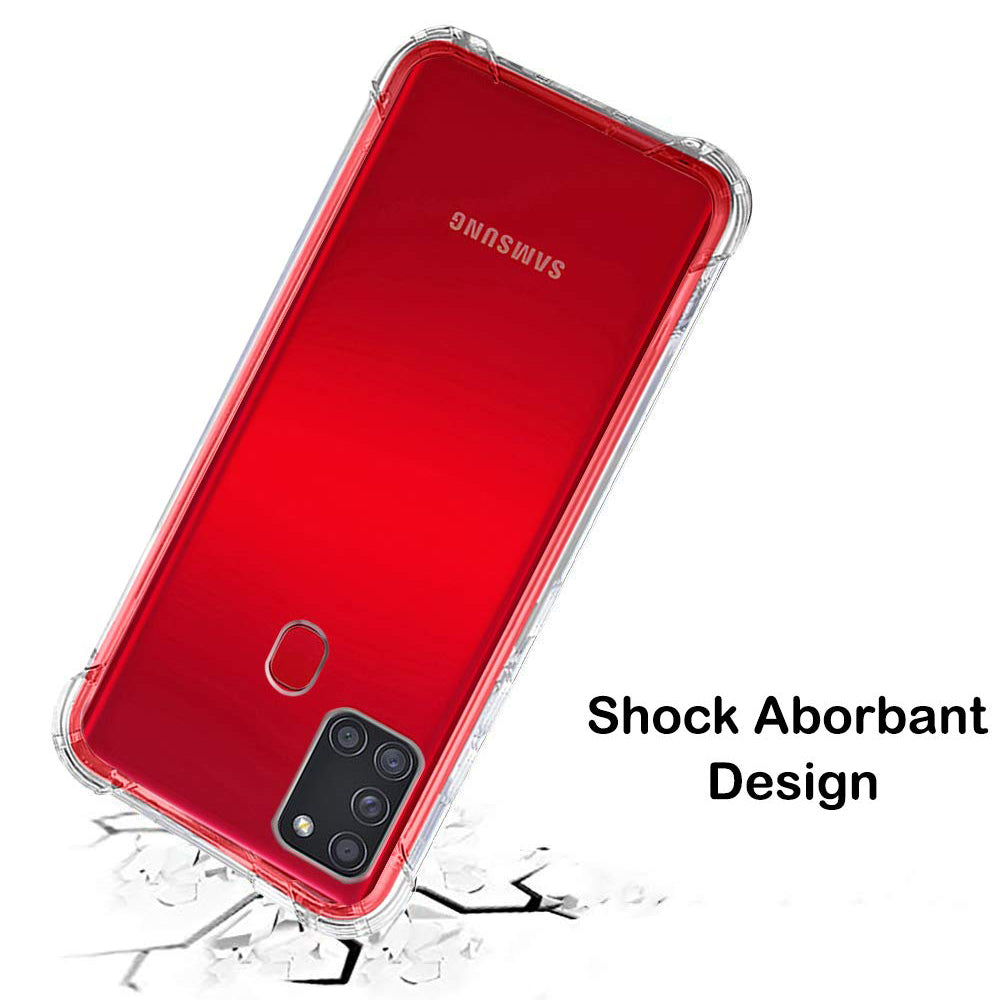 Funda para Samsung Galaxy A21s A217, Techsuit, Antigolpes Transparente, Transparente