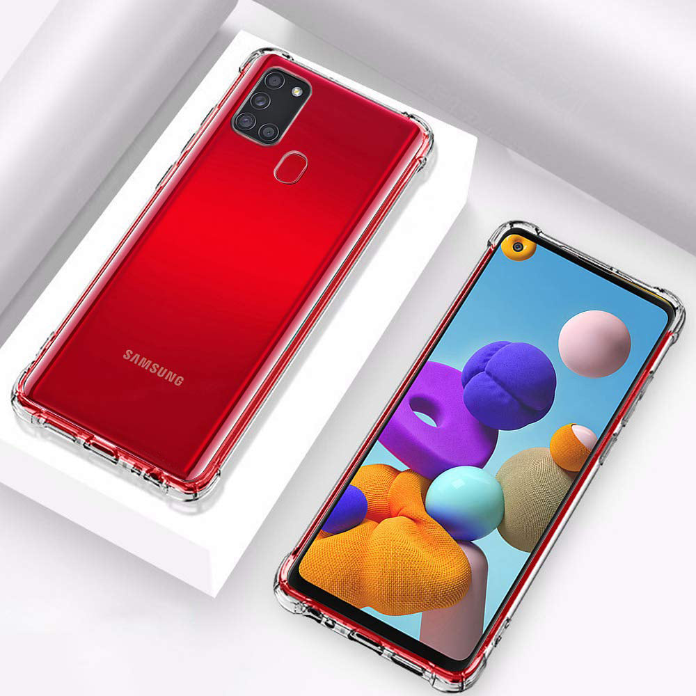 Funda para Samsung Galaxy A21s A217, Techsuit, Antigolpes Transparente, Transparente