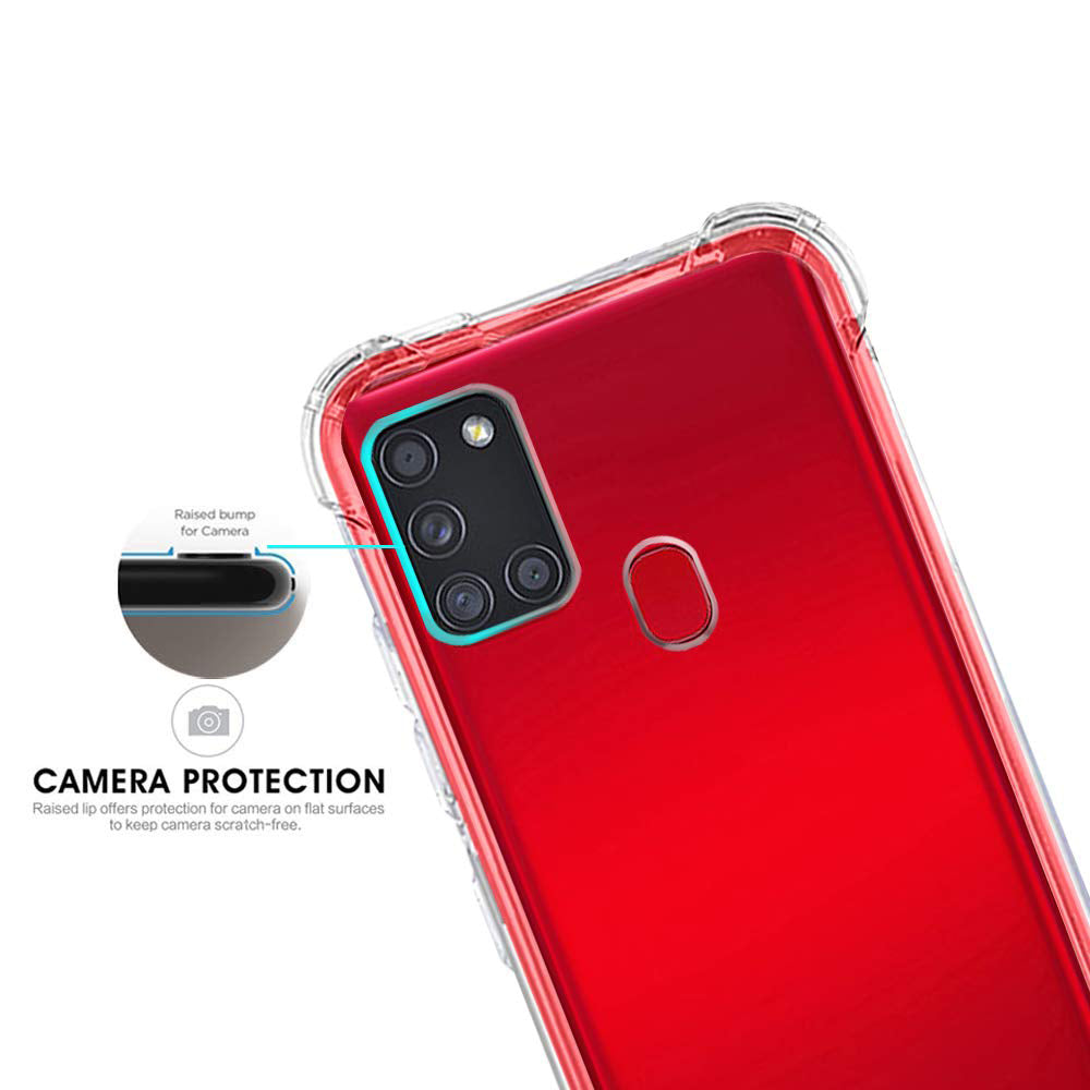Funda para Samsung Galaxy A21s A217, Techsuit, Antigolpes Transparente, Transparente