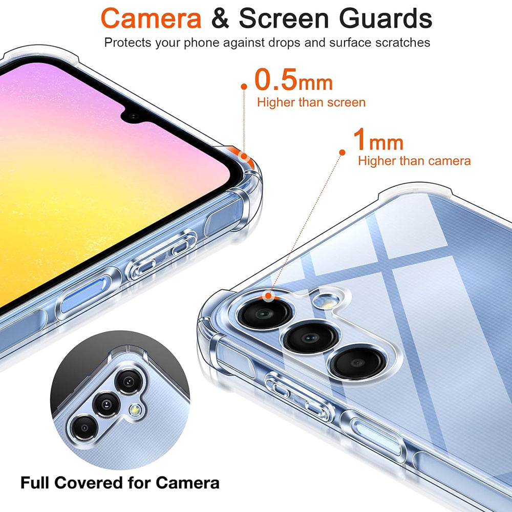 Funda para Samsung Galaxy A25 A256, Techsuit, Antigolpes Transparente, Transparente